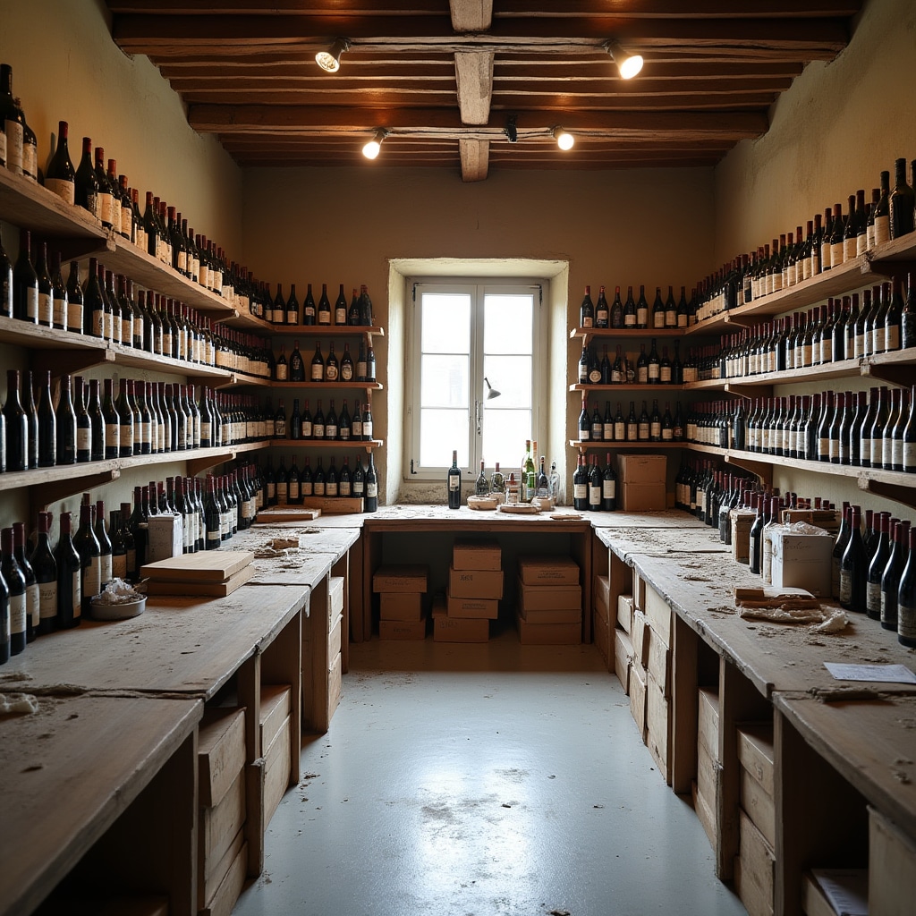 Cantina vinicola prima della consulenza: spazio non organizzato