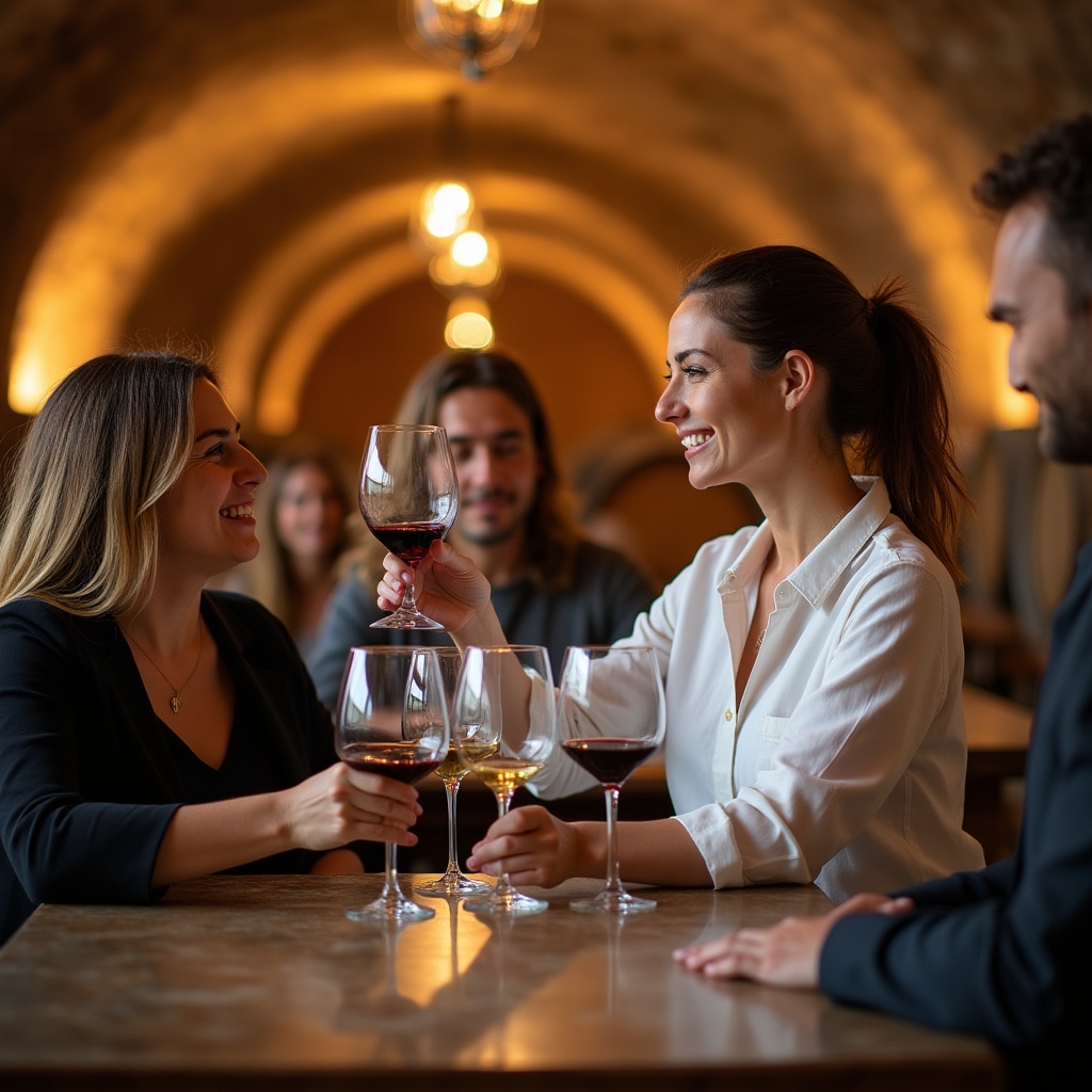 Degustazione guidata di vini in cantina con sommelier e visitatori